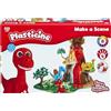 Plasticine Make A Scene Dinosaurier Skwishems - Set creativo con strumenti e istruzioni video QR - Crea e schiaccia dinosauri e vulcano - Per bambini dai 5 anni in su