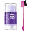 immetee Stick Di Cera Per Capelli, Bastone Di Cera Per Capelli, Gel di controllo dei bordi, stick lisciante per capelli crespi.30g (Viola)