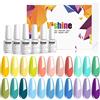 Vishine Confezione da 24 Smalti Semipermanenti - 22 Colori Lucidi, Base e Top Coat) Smalto per Unghie in Gel UV LED Soak Off 24 Flaconi 8ml Kit per Manicure per Unghie