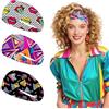 AffeGifts 3 Fasce per Fascia Anni '80, Fasce Elastiche Hippie Vintage per Uomo e Donna, Accessori per Feste Neon, Fascia per Capelli Hip Hop Anni '80 per Allenamento