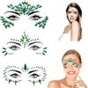 CZlinOduMMX 3 pezzi Moda Gemme Viso, Strass Viso Gemme Adesivi Impermeabile, Gemme Viso Adesivi per Tatuaggi Temporanei per Festival Musicali Discoteche Bar Carnevali Spettacoli di Festa