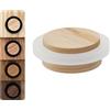 EVI Herrajes | Fermaporta in Legno | Legno di Frassino con Gomma Bianca | Ø47x22mm | Installazione Adesiva | Ottimo per il parquet | Mod.20345X19