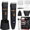 XUNIVERS Tagliacapelli Uomo Professionale, Portatile Rasoio Elettrico Barba, Macchinetta per Capelli, Cordless Regolabarba Uomo, USB Ricaricabile Trimmer Barba Kit con Display LCD per Capelli 3 in 1