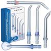 U-SMILER 5 ugelli di ricambio per doccia orale, testine di ricambio compatibili con Water Flosser U-SMILER HF-6 & P-11, raschietto per lingua, rimozione della placca, accessori per spazzolino da denti