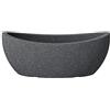 Scheurich Wave Globe Jardiniere, fioriera ovale in plastica, nero-granito, diametro 58 cm, altezza 23 cm, 15 l Vol.
