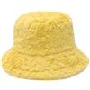 ZLYC Cappello invernale da pescatore peloso da donna, caldo peloso, in finta pelliccia, soffice, Giallo peloso, Taglia unica