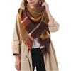 Durio Foulard panno triangolare da donna sciarpa autunnale sottile sciarpa morbida coperta panno elegante con frange, A37-arancione, Taglia unica