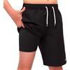 MEILONGER Pantaloncini da nuoto per ragazzi con fodera a compressione, ad asciugatura rapida, elasticizzati, 2 in 1 Board Shorts per adolescenti e bambini, taglie 8, 10-12, 14-16, 18-20 anni, 14-16