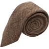 King & Priory Luxury Herringbone Cravatta in Tweed Marrone