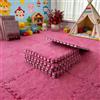 Ruioomeep 12 tappetini in schiuma di peluche a incastro, per soggiorno, camera da letto, per tappeti, con bordo, morbidi, 30 x 30 x 1 cm (rosso rosa)