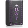 SUMTree Scatola portaoggetti per carte tarocchi giornaliere Oracle Card Organizer, in pelle PU, per proteggere le carte, nero e viola, design Groove (8,2 x 4,5 x 13,5 cm), antipolvere