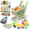 deAO Carrello Spesa Bambini, Cucina Giocattoli Negozio Playset (Verde) | 48 Cibo Frutta Verdura Gioco di Ruolo Cibo Finto Giocattolo educativo, Cariola Giocattolo per Bambini, 46*30*43CM
