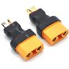Padarsey Connettore senza fili T-Plug Deans maschio a XT90 XT-90 femmina adattatore di conversione per batteria RC LiPo (confezione da 2)