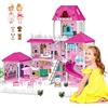 deAO Case per bambole e giocattoli con mobili, accessori e scivolo, villa da sogno e altro, Grandi case delle DIY bambole Set di gioco per ore di divertimento, perfetti giocattoli per bambini