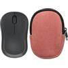 kwmobile Custodia Mouse Wireless per Logitech M240 Silent / M325S - Cover Mouse Wireless Gaming con Cerniera - Astuccio in Velluto a Coste e Neoprene - Rosa Scuro