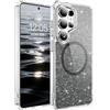 QIWEIQING Cover Magnetica per Samsung Galaxy S25 Ultra Compatibile con MagSafe, Custodia Clear Glitter Brillantini Ultra-Sottile Antiurto per Donne e Ragazze Case per Galaxy S25 Ultra. Viola JY
