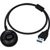 HuaLiSiJi Cavo di Prolunga USB 3.0 con Piedistallo 5Gbps Cavo USB Maschio Femmina per Scheda di Rete Wireless, Lettore di Schede, Disco Rigido, Tastiera, Mouse (Nero, 1 m)