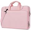 MOSISO 16 pollici 360 Protezione Borsa Laptop, 15-15.6 pollici Borsa Tracolla Laptop Compatibile con MacBook Air 15 M4 M3 M2/Pro 16, HP, Dell, Lenovo, Asus,Manica Tinta con Cintura, Rosa