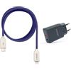 GROOVY Caricabatterie USB-A + USB-C 20W con Cavo Apple 1 Metro | Ricarica Rapida 3A, Silicone Liquido Colorato, Compatibile iPhone e iPad (VIOLA)