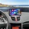 Hikity 2+64G Android Autoradio per Peugeot 207 2006-2015 CarPlay Android Auto Senza Fili, 9 Pollici Schermo Tattile Bluetooth Stereo, Navigazione GPS, FM RDS Radio, WiFi, Telecamera Posteriore, Canbus