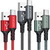 SIZUKA Cavo USB C [2M 3Pezzi] 3.1A Cavo USB Type-C Ricarica Rapida Nylon Cavo Tipo C per Samsung Galaxy S23 S22 S21 S20 S10 A71 A51 Huawei P50,Mate 40,MateBook,Xiaomi,OnePlus 9,Google Pixel 5,Realme
