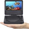 YOOHOO Mini lettore DVD portatile da 9,5 per auto e bambini con schermo girevole HD da 7,5 supporta tutte le regioni, multi regione, lettori DVD per auto per bambini, auricolare/USB/ingresso AV