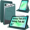Lemxiee Cover per Samsung Galaxy Tab A11 & A9 Case Custodia in pelle PU + Acrilico trasparente per supporto rotante & Slot per penna