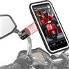 Shapeheart - Porta cellulare scooter specchietto antivibrazioni. Supporto telefono scooter impermeabile con tasca magnetica, fino a 250 km/h. 100% universale. Porta telefono scooter per retrovisore