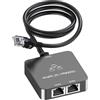 Uzifhdhi Ethernet 2 Porte Gigabit Con Cavo Cat 6, 1000Mbps Sdoppiatore per Computer, Set-top box, TV e altro. Grigio