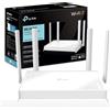 TP-Link Wi-Fi 7 Archer BE220W Router Wi-Fi BE3600Mbps Dual-Band, 5 Porte Gigabit, 4 Antenne Esterne, 4K-QAM, MLO, MU-MIMO, Beamforming, VPN, TP-Link HomeShield, Bianco