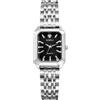 Oidea Orologio quadrato da donna: elegante orologio rettangolare con quadrante analogico al quarzo con cinturino staccabile casual da lavoro da donna, 2. Cinturino argento-quadrante nero, Bracciale