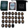 Fabixoin Set di 25 Rune per la divinazione dell'altare con Manuale e Custodia, per la Meditazione, Spirituale, divinazione della Fortuna