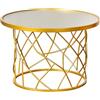 Casablanca modernes Design Casablanca Akkurat - Tavolino rotondo in metallo, colore oro, effetto metallico, altezza 40 cm x diametro 60 cm, tavolo decorativo