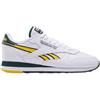 Reebok Classic Leather, Scarpe da Ginnastica Unisex - Adulto, White/Fierce Gold/Collegiate Green, 36.5 EU