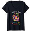 Autism Awareness Cute Animals by NEMRY'S Donna Carino l'autismo Cat I See Your True Colors Ecco perché ti a Maglietta con Collo a V