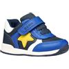 Geox B RISHON Boy A Sneaker, Navy/Yellow, 25 EU