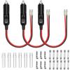ZHIQIN 3 Pezzi Presa Accendisigari Maschio 12 V/24 V Spinotto Presa Accendisigari Auto Accendisigaris Auto con 16AWG con Indicatore LED e 10A/15A Fusibili per Autos Camion SUV
