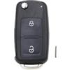 Copiel 2 Tasti Guscio Chiave Auto Sostituzione Custodia Telecomando per VW Volkswagen Transporter T5 T6 Polo Golf Mk6 con lama non tagliata (senza transponder e batteria)