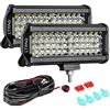 LTPAG Faro da Lavoro, 7'' 288W 28800lm Faretto Faro, 96 LEDs Flood Luci da Lavoro a led - con Impermeabile Interruttore 12V 40A Kit Cavi Fendinebbia Cablaggio Auto On-Off Interruttore ATV Camion SUV