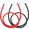 QUARKZMAN 2PCS Cavo Batteria 8 AWG, 60cm Cavi Batteria Inverter in Rame Puro con Terminali Anello da 1/2 per Barche Solar Boat Auto Rosso Nero