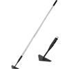 YEELOR Zappa da Giardino Triangolare, Strumento per Sarchiare con Spinta e Trazione in Acciaio al Carbonio, Dotato di Manico Lungo da 146 cm in Acciaio Inox - Uno Strumento per Sarchiare, Diserbare