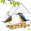 GURECOD Window Bird Feeder Removable Suction Cup Slide Clear See-Through Feeder Table Seeds Nuts House Mount Garden (colore trasparente 15x15x6cm)