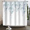 Bovlleetd Piante Tenda da Doccia 180x180cm Blu Acquerello Foglie di Eucalipto Design Primavera Estate Paesaggio, Impermeabile Lavabile in Poliestere Tende da Bagno con 12 Ganci per Vasca da Bagno