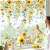 wondever Adesivi Finestra Fiori Girasoli Appese Vetrofanie Adesivi Anticollisione per Fiore Vite Margherite Primavera Estate Adesivi Elettrostatici per Vetro Porte Finestre