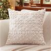 Artscope 1 Pezzi Natalizio Federe in Lana Corta Velluto Copricuscini Morbido Decorativo Fodere per Cuscino Lusso Stile per Divano Camera da Letto Natale Neve Beige 55x55 cm