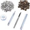 Cikonielf Bottoni automatici in metallo da 30 pezzi, pulsante in metallo da 10 mm con set di strumenti in pelle per borse in tessuto di pelletteria(15 argento + 15 bronzo)