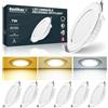 Asstikoo Faretti da incasso LED dimmerabili, 230 V 3000 K-6500 K Faretti da incasso ultrapiatti in alluminio, 7 W 700 LM luci spot, Ø di incasso 80-100 mm Faretti LED - Set da 6
