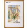 Feihorrm Cornice portafoto vintage in legno massello di quercia A2, con vetro temperato, per foto da 42 x 59,4 cm senza passepartout o foto da 28,7 x 41 cm con passepartout (beige, A2 (42 x 59,4 cm))
