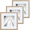 lincoolart cornice portafoto 30x30 cm, in legno naturale, con vetro acrilico, per immagini 20x20 con passepartout o 30x30 senza passepartout, set di 3