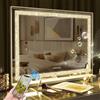 FENCHILIN Specchio da trucco Bluetooth Hollywood, 80 x 60 cm, con illuminazione, diamante crushed crushed cristallo specchio da trucco con altoparlante, specchio a LED, 3 colori luce dimmerabili,